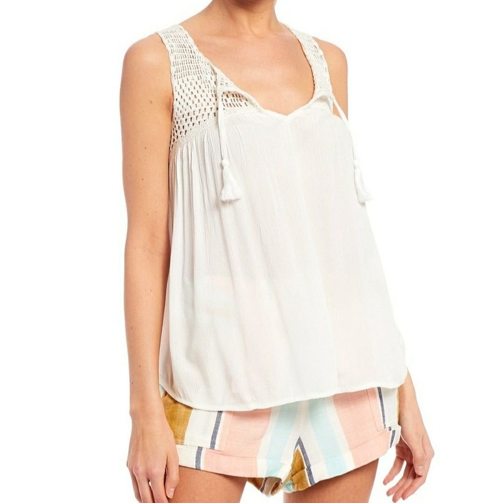 White Crochet Tank Top